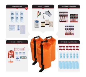 6 Person Necessity Survival Kit, Dry Bag
