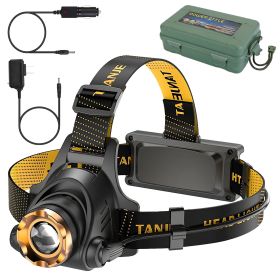 Super Bright Headlamp Adjustable Rechargeable LED Spotlight Floodlight Headlight Torch 3 Light Modes Waterproof Flashlight for Fishing Camping Hiking