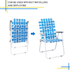 [Same Code: 70635530]2pcs Steel Tube PP Webbing Bearing 120kg Folding Beach Chair Blue& White Strip