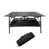 Folding Camping Table,46x22 inch Lightweight Fold Up Tables, Aluminum & Steel Outdoor Portable Side Desks with Large Storage and Carry Bag