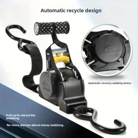 Automatic Telescopic Tensioner. Automatic Cargo Binding Ratchet, Essential Equipment For Trucks, Farm Vehicles, And Outdoor Courtyards (Option: Black)