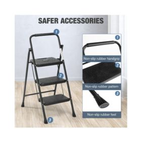 Household Portable 3-layer Step Ladder, With Safety Buckle Stable And Safe (Option: 3floors)