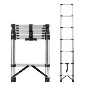8.56 Feet Compact Telescoping Ladder (Option: Silver)