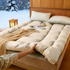 Mattress With Checkered Three-dimensional Edges, Beige, Full Size (Option: beige)