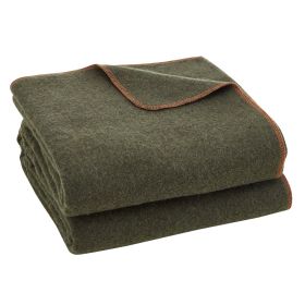 VEVOR Wool Camping Blanket, Large Warm Stadium Blanket, Waterproof & Windproof, Flame Retardant, Great for Outdoors, Picnics, Hiking, Sports Even (Color: Military Green, material: Wool Blend)