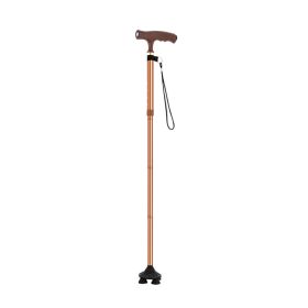 Multifunctional Non-Slip Folding Elderly Crutches for Walking (Color: Brown, Type: Walking Stick)